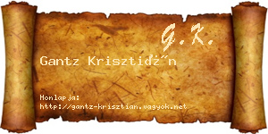 Gantz Krisztián névjegykártya